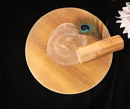 Sandalwood Stick With Stone Chandan Rubbing Chakla / Pata ( 3 inch )